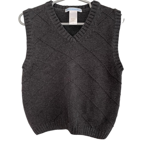 Janie and Jack Toddler Boys Knit Sweater Vest Size 2T 
Gray checkered pattern - Picture 1 of 5
